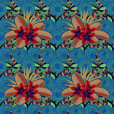 Renksiz çiçek vektör deseni çizimi