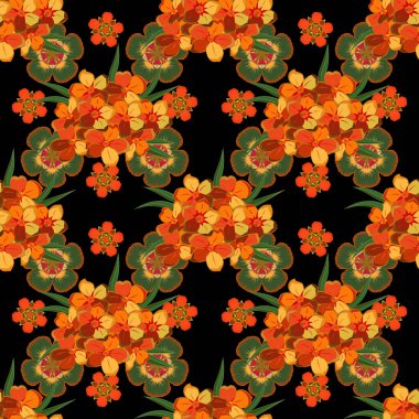 Renksiz çiçek vektör deseni 