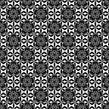 Duvar kağıdı, Noel süsü, konfeti, tekstil, ambalaj için soyut vektör parlak tasarımı. Siyah ve beyaz renklerde, kusursuz bir desen. Tatil sembolü.