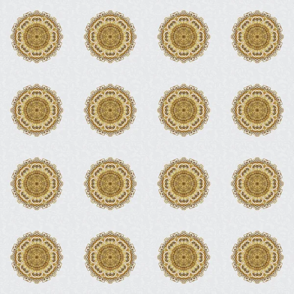 Raster Abstrato Estilizado Mandala Dourada Intricate Golden Arabesque Com Fundo —  Vetores de Stock
