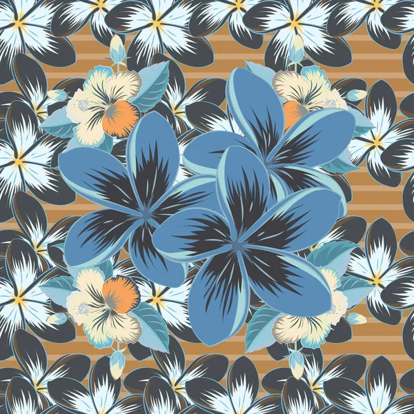 Illustration Vectorielle Impression Fleur Plumeria Aquarelle Douce Motif Sans Couture — Image vectorielle