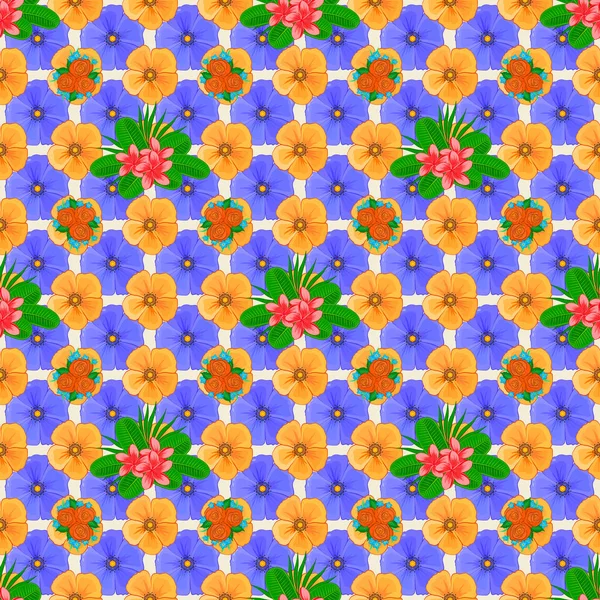 Estoque Ilustração Raster Padrão Sem Costura Flores Cosmos Abstrata Fundo — Vetor de Stock