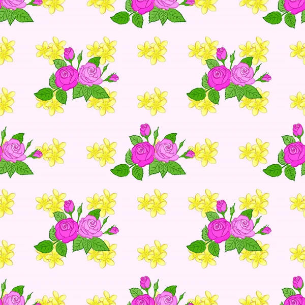 Color Seamless Floral Vector Pattern — Stock Vector