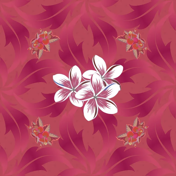 包装紙のための装飾品 伝統的な東洋のシームレスなペイズリーパターン 梅の花とベクトル縞のシームレスなパターン ピンクと紫の花の壁紙 — ストックベクタ