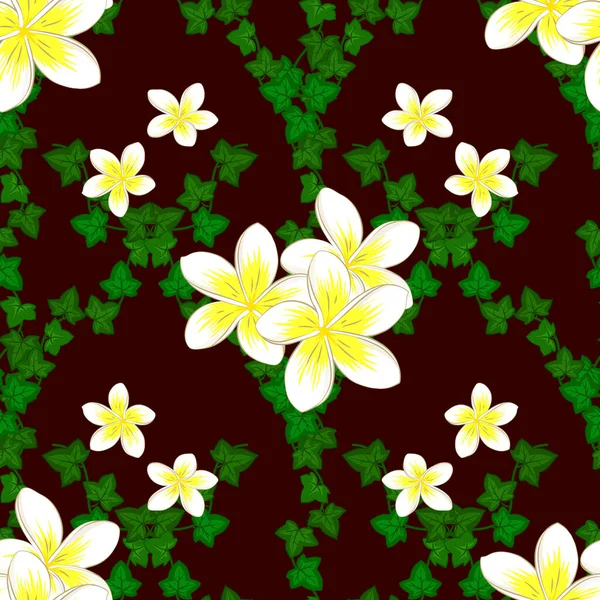 Motif Floral Moderne Sans Couture Sur Fond Brun Épreuves Florales — Image vectorielle