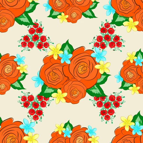 Kleur Naadloze Bloemen Vector Patroon — Stockvector