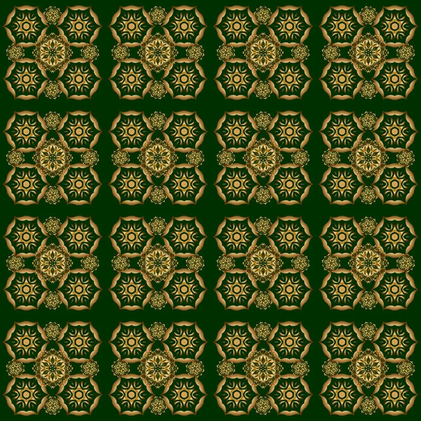 Векторні Золоті Елементи Віньєток Кордонів Або Дизайн Шаблону Безшовний Вікторіанський — стоковий вектор