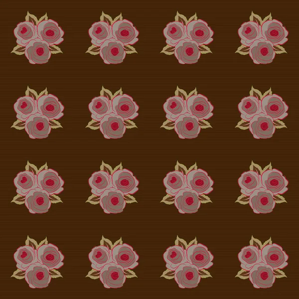 Blumenkarte Mit Hundsrose Vintage Hunderosen Muster Wildrose Design Blume Nahtlose — Stockvektor