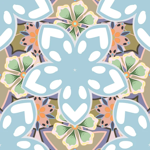 Modelo Floral Sin Costuras Con Flores Estilizadas Color Gris Beige — Vector de stock