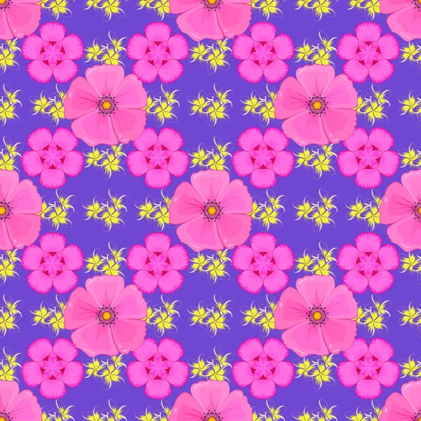Geometrisches Blattornament Grafisch Modernes Muster Nahtloses Muster Mit Kosmos Blumen — Stockvektor