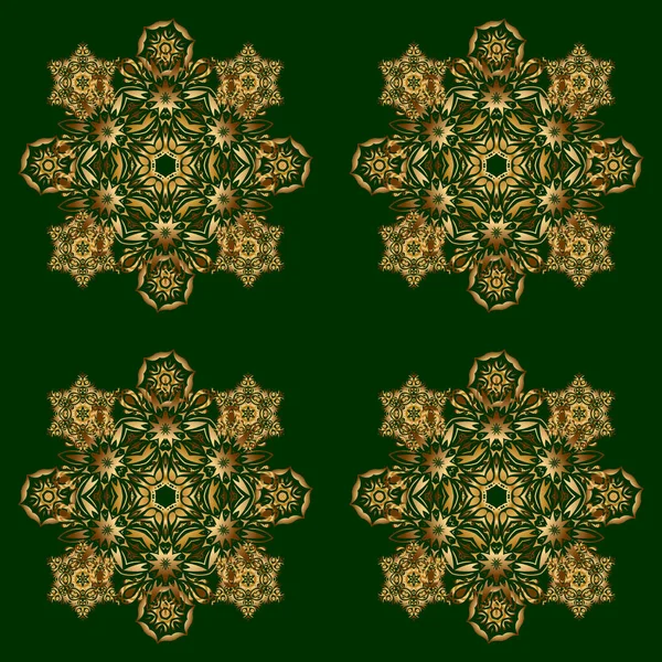Цветочный Бесшовный Узор Обои Барокко Безморской Векторный Фон Разноцветный Зеленом — стоковый вектор