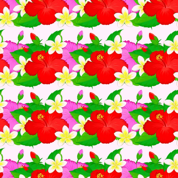 Dibujo Vectorial Muchas Flores Abstractas Colores Ilustración Flores Sin Costura — Vector de stock