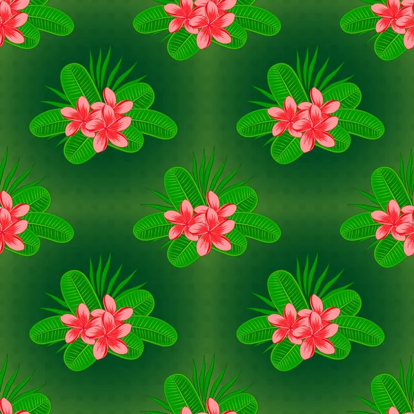 Papel Tapiz Estilizado Con Flores Plumeria Historia Del Vector Modelo — Archivo Imágenes Vectoriales