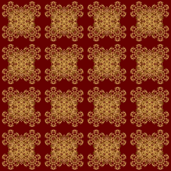 Modelo Gold Mandala Fondo Árabe Oriente Encaje Simetría Tela Papel — Vector de stock