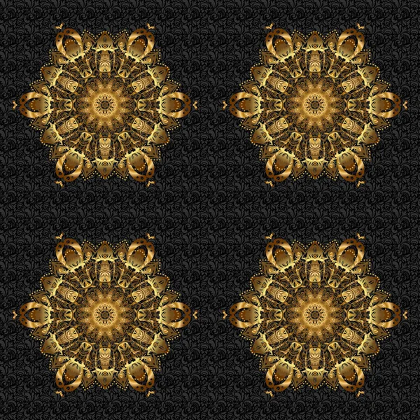Tribal Boho Style Bohème Pour Tatouage Flash Vector Golden Mandala — Image vectorielle