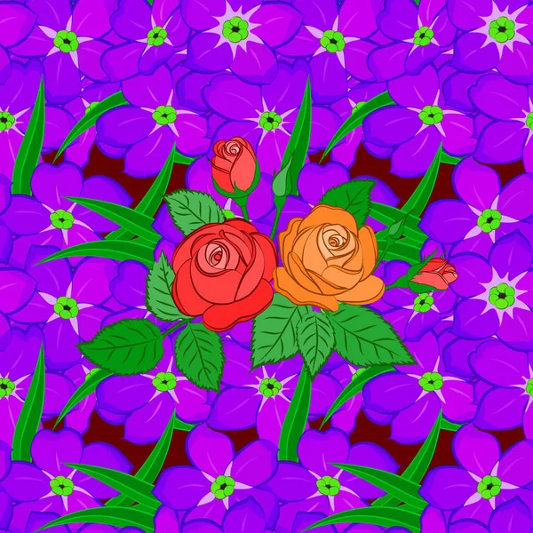 Modelo Exquísito Flores Hojas Rosa Hermoso Patrón Vectorial Para Decoración — Vector de stock