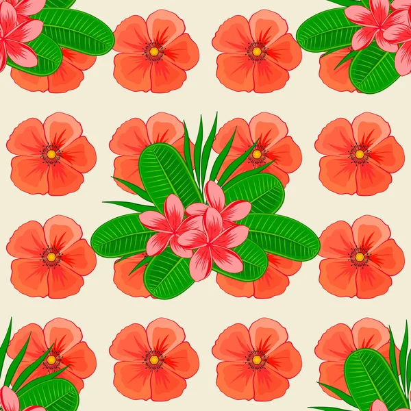 Patrón Vectores Florales Sin Costura Color — Vector de stock