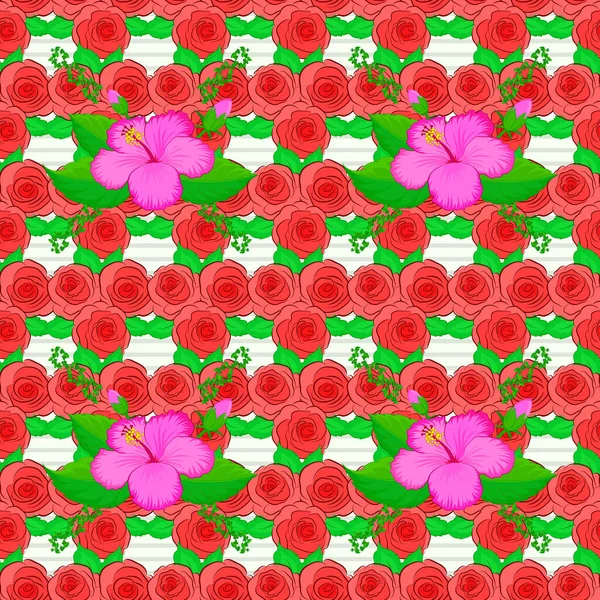 カラーシームレスな花柄ベクトルイラスト — ストックベクタ