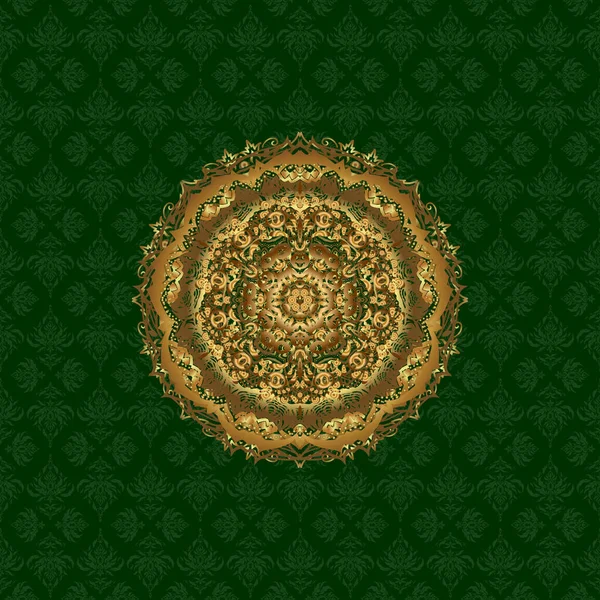Douche Bébé Menu Dépliant Modèle Bannière Fond Mandala Design Indien — Image vectorielle