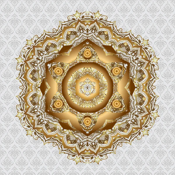 Ornement Vectoriel Ethnie Mandala Bannières Indiennes Médailles Paisley Peut Être — Image vectorielle