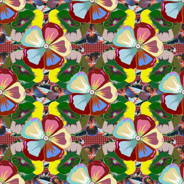 Couleur Motif Vecteur Floral Sans Couture — Image vectorielle