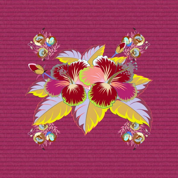 Ilustración Vectorial Patrón Floral Sin Costuras Con Flores Estilizadas Colores — Vector de stock