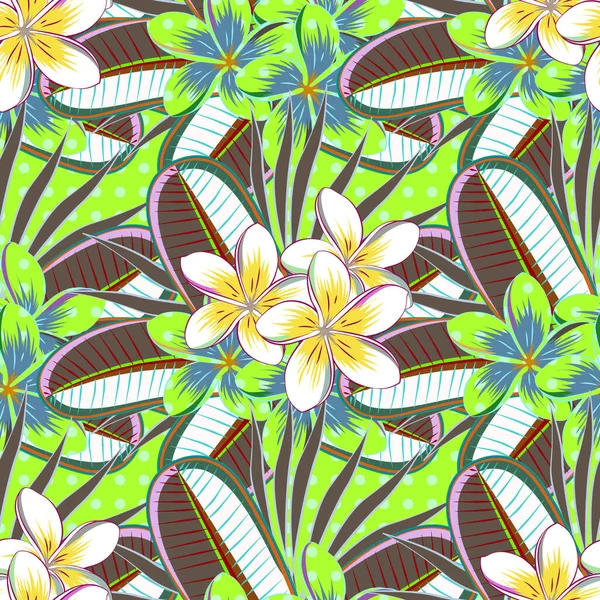 Patrón Floral Colores Sin Costura Vectorial Textura Floral Dibujada Mano — Vector de stock