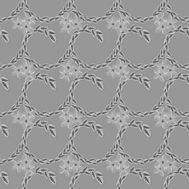 Renksiz çiçek vektör deseni çizimi