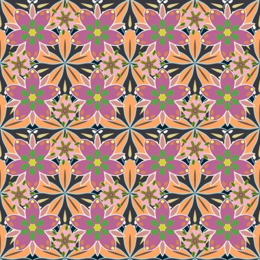 Soyut vektör dokusu. Bej, pembe ve gri, dikişsiz desen. Düşük polyester desenli resimleme.