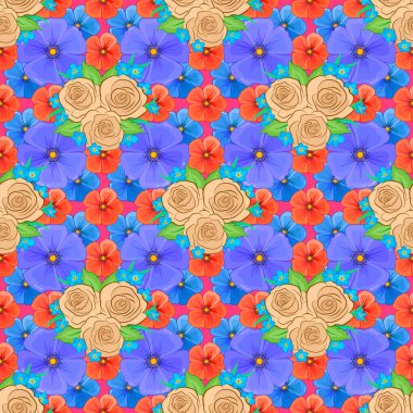 Renksiz çiçek vektör deseni 