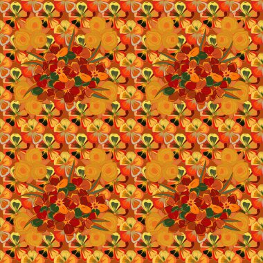 Renksiz çiçek vektör deseni çizimi