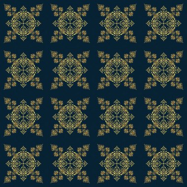 Pırıl pırıl altın şeritler, zigzag semboller, dalgalı şeritler, mavi üzerine pürüzsüz desenli altın çizgiler. Kartlar, davetiyeler, düğün, ambalaj kağıtları için el yapımı raster deseni.