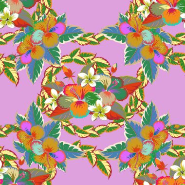 Çiçekler, yapraklar, dekoratif elementler, sıçramalar, lekeler ve tarafsız bir arkaplan. El çizimi hatlar ve vuruşlar. Karalama el çizimi illüstrasyon.