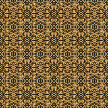 Geleneksel Tayland altın arka planı ve ızgaralı dokusu. Baskı, kumaş ya da tekstil için altın desenli Tayland ipeği tasarımı. Tayland hattı, mavi bir zeminde altın desenli..