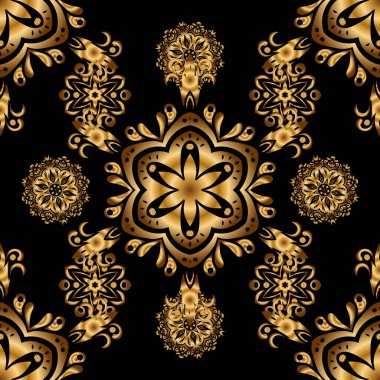 Lüks altın desenli taşıyıcı. Siyah bir arkaplanda altın pürüzsüz desen.