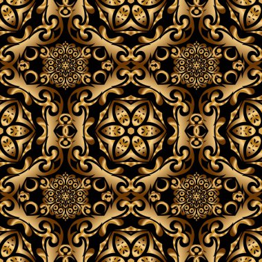 Vektör çizimi. Siyah arka planda altın elementlerle kusursuz bir desen. Noel kartları, dekorasyon, menüler, ağ, afişler ve şarap ve tatillerle ilgili tasarımlar için iyidir..