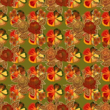 Renksiz çiçek vektör deseni 