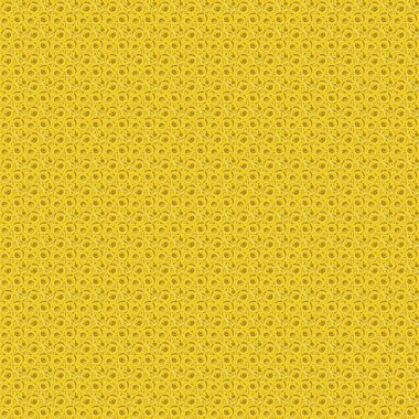 Sarı arka planda altın süslemeleri olan kusursuz, soyut vektör deseni. Altın süslemeli klasik tasarım.