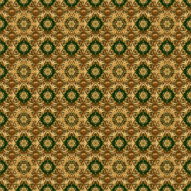 Taylandlı hatlar, yeşil bir zeminde altın desenli. Geleneksel Tayland altın arka planı ve ızgaralı dokusu. Yazdırma, kumaş veya tekstil için altın desenli Tayland ipeği tasarımı.