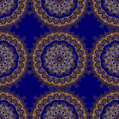 Soyut vektör dinamiği dalgalanan yüzey, hareket yanılsaması, mavi arkaplanda eğrilik. Parmak izi veya dijital için altın pürüzsüz desen.