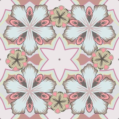 Duvar kağıdı, Noel süsü, konfeti, tekstil, ambalaj için soyut vektör parlak tasarımı. Tatil sembolü. Pembe, gri ve bej renklerde yıldızsız desen.