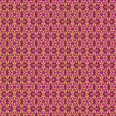 Duvar kağıtları, arka planlar, el ilanları ya da ambalaj kağıtları için desen. Şam süsü ile kusursuz desen. Mor bir arka planda Arap tarzında kusursuz vektör altın süsü.