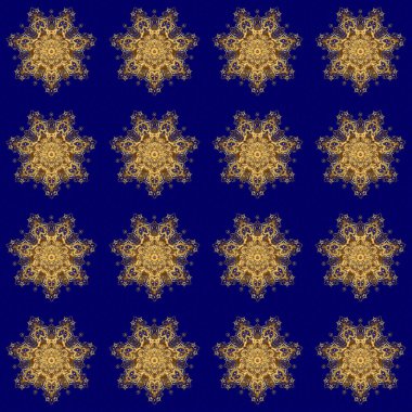 Mandala altın arka planı. Mavi arkaplanda Vektör Mandala deseni. Arap Vintage dekoratif süsü.