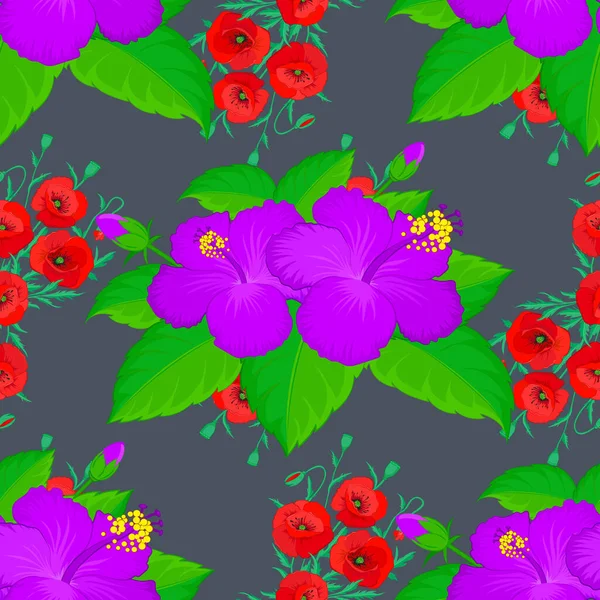 Naadloze Bloemen Vector Patroon Illustratie — Stockvector
