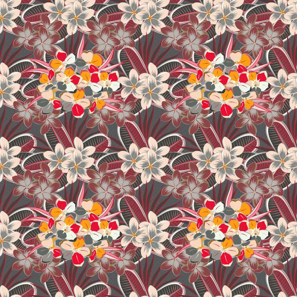 Vector Primula Flores Sin Contratiempos Patrón Floral Sin Costuras Color — Archivo Imágenes Vectoriales