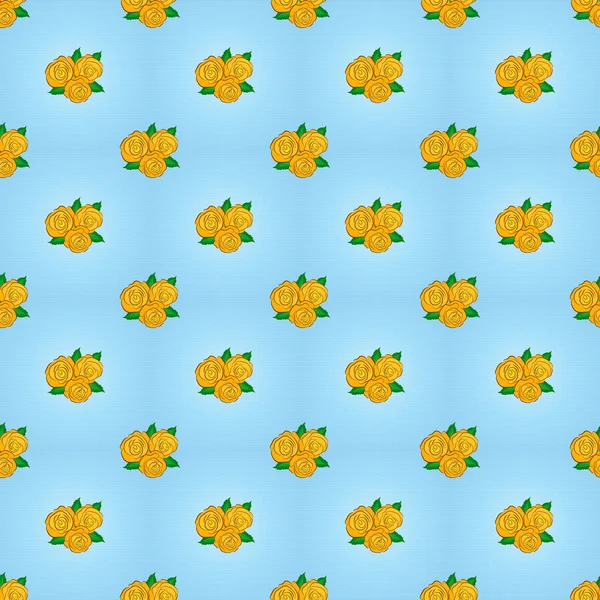 Motif Floral Sans Soudure Vert Bleu Jaune — Image vectorielle