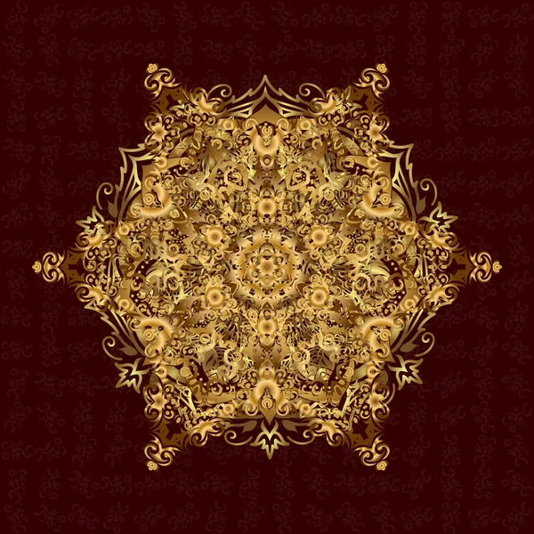 Diseño Para Logo Juego Portada Tarjeta Sagrado Símbolo Oro Circular — Archivo Imágenes Vectoriales