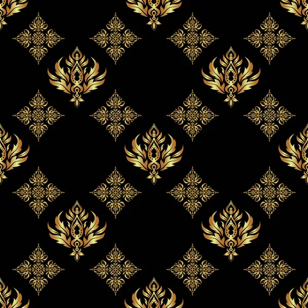 Naadloos Abstract Modern Patroon Een Zwarte Achtergrond Zwart Gouden Naadloos — Stockvector