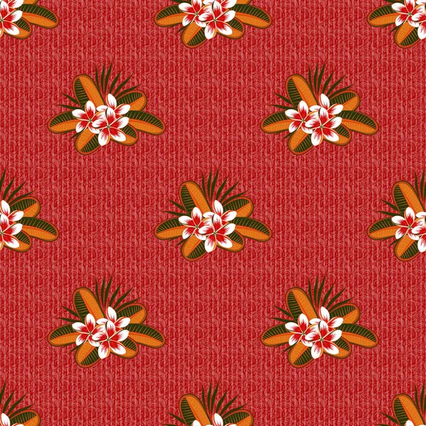 Plumeria Décorative Fleurs Motif Répétitif Illustration Vectorielle Élégance Abstraite Motif — Image vectorielle