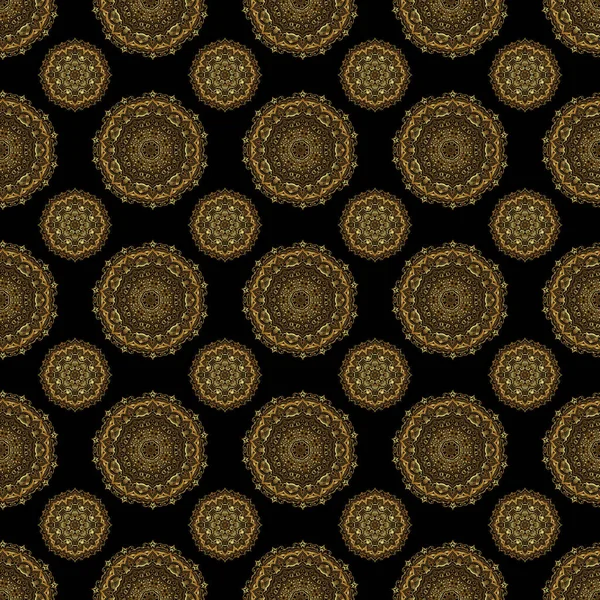 Decoración Floral Oriental Ornate Patrón Oro Para Diseño Textura Sin — Vector de stock
